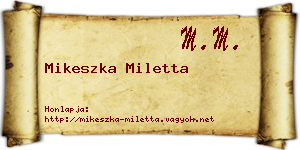 Mikeszka Miletta névjegykártya